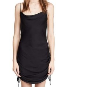 Free People - Cowl Neck Satin Slip Dress. Black